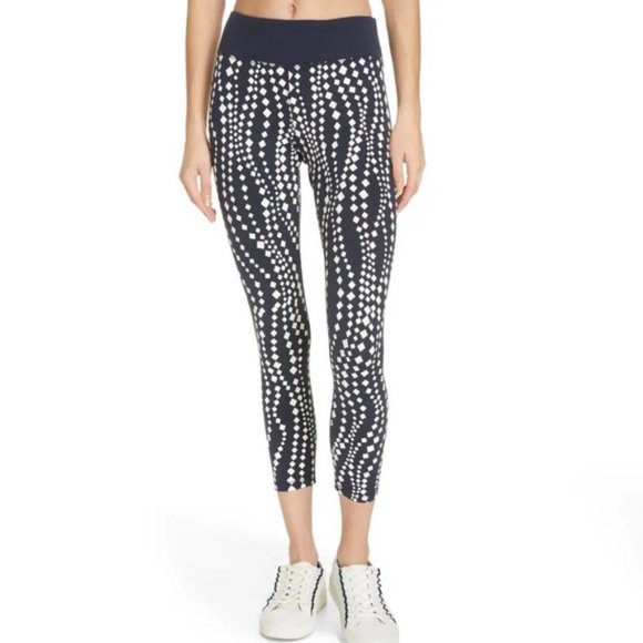Tory Burch Pants - TORY BURCH Navy & White Reflective Print Leggings Size Small